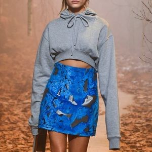 Off-White c/o Virgil Abloh Grey Crop Hoodie Sz L